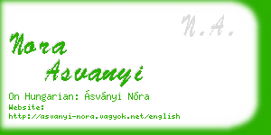 nora asvanyi business card
